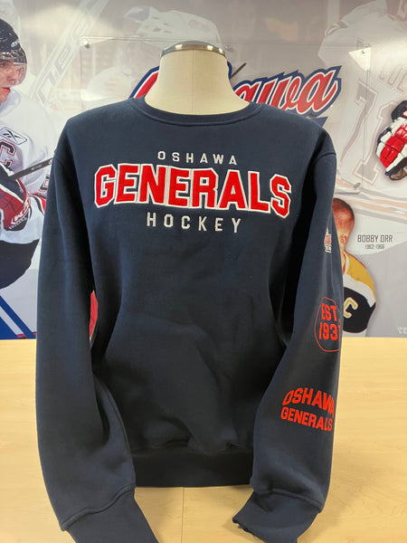 Unisex Navy Embroidered Crew Neck